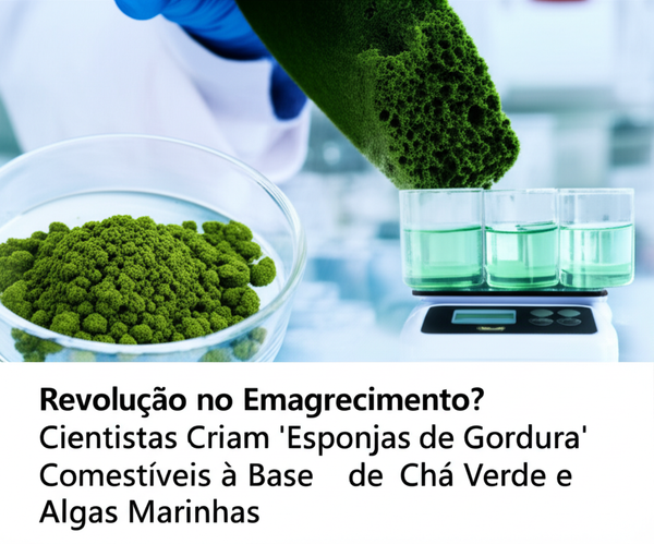 Revolução no Emagrecimento? Cientistas Criam 'Esponjas de Gordura' Comestíveis à Base de Chá Verde e Algas Marinhas
