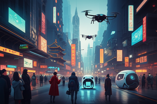 Turismo Tech na China: Drones, Robôs e o Futuro Cyberpunk Atrai Visitantes Globais